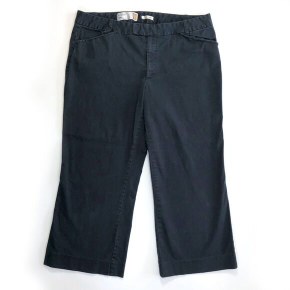 Old Navy Black Mid-Rise Crop Pants Sz 12 - Picture 1 of 8